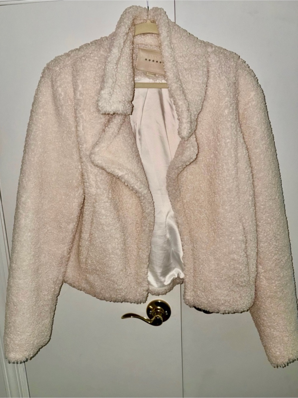 BLANKNYC cream teddy/bouclé jacket